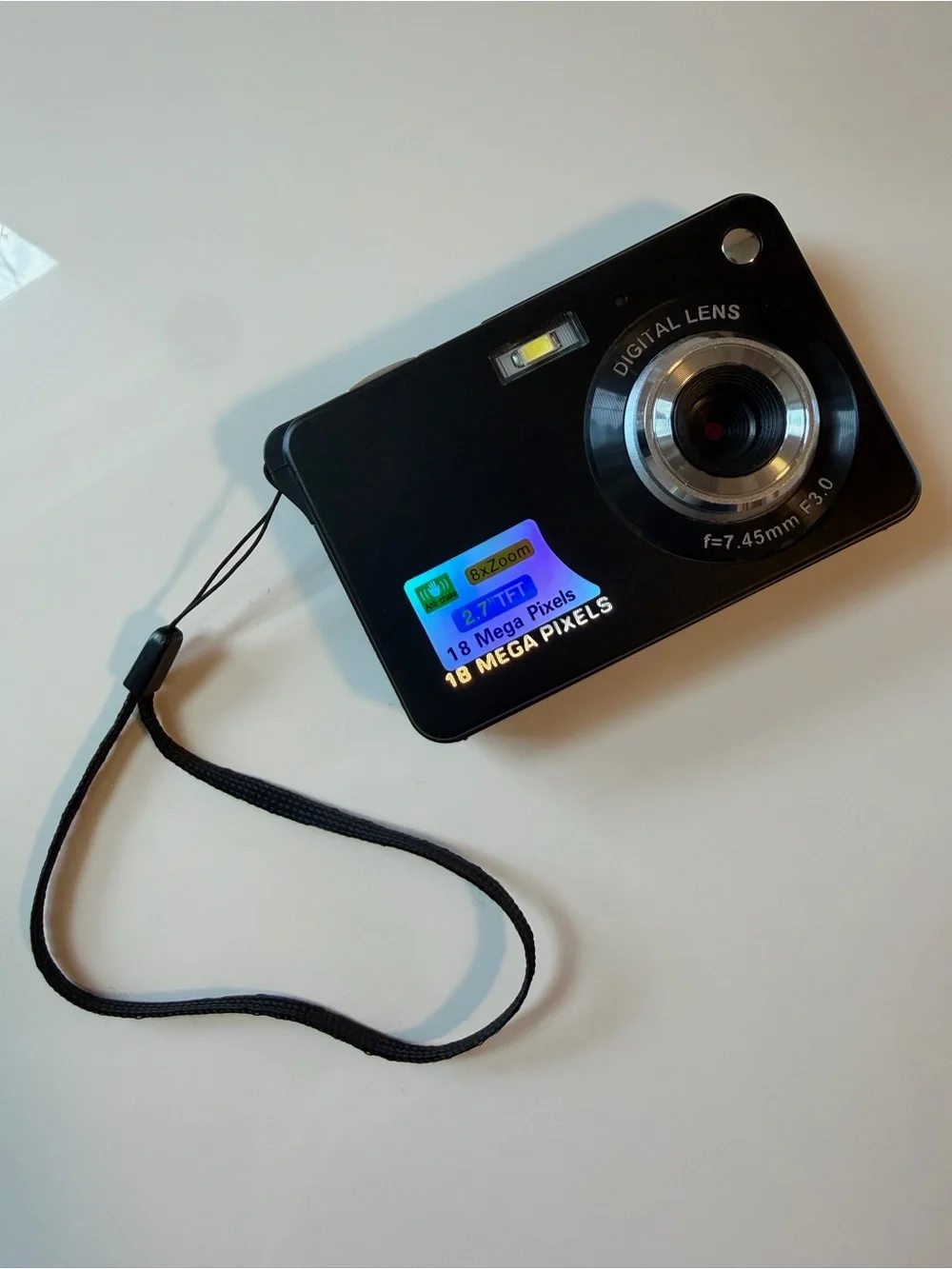 Compact Black Digital Camera - 18 Megapixels
